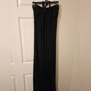 American Rag Black Halter Neck Or Strapless Dress With Knot Detail